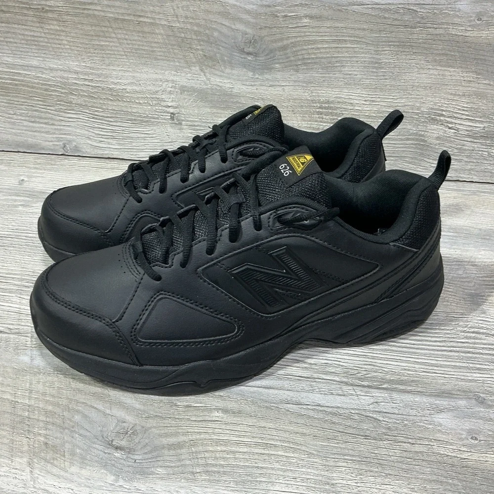 New Balance 626 Mens 13 4E Black Leather Industrial Slip Resistant Work Shoes